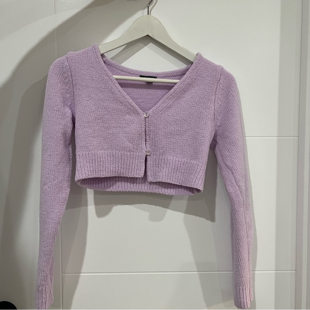 Wild fable women’s fuzzy fitted cropped cardigan